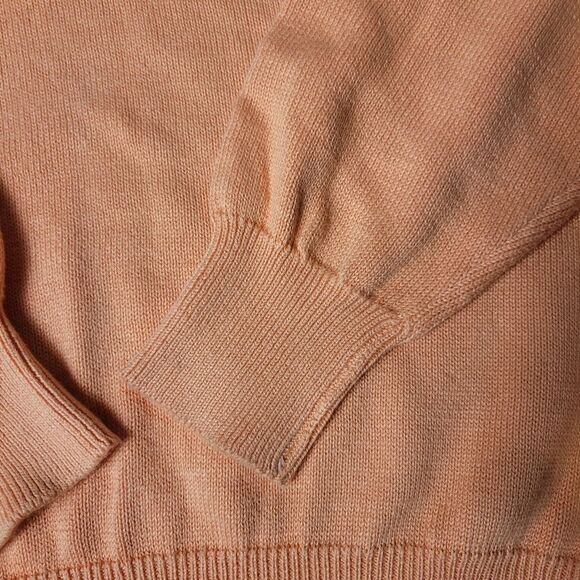 Vtg 80s Brooks Brothers Sweater Men's Size L Peach Sea Island Cotton V-Neck - Picture 4 of 9